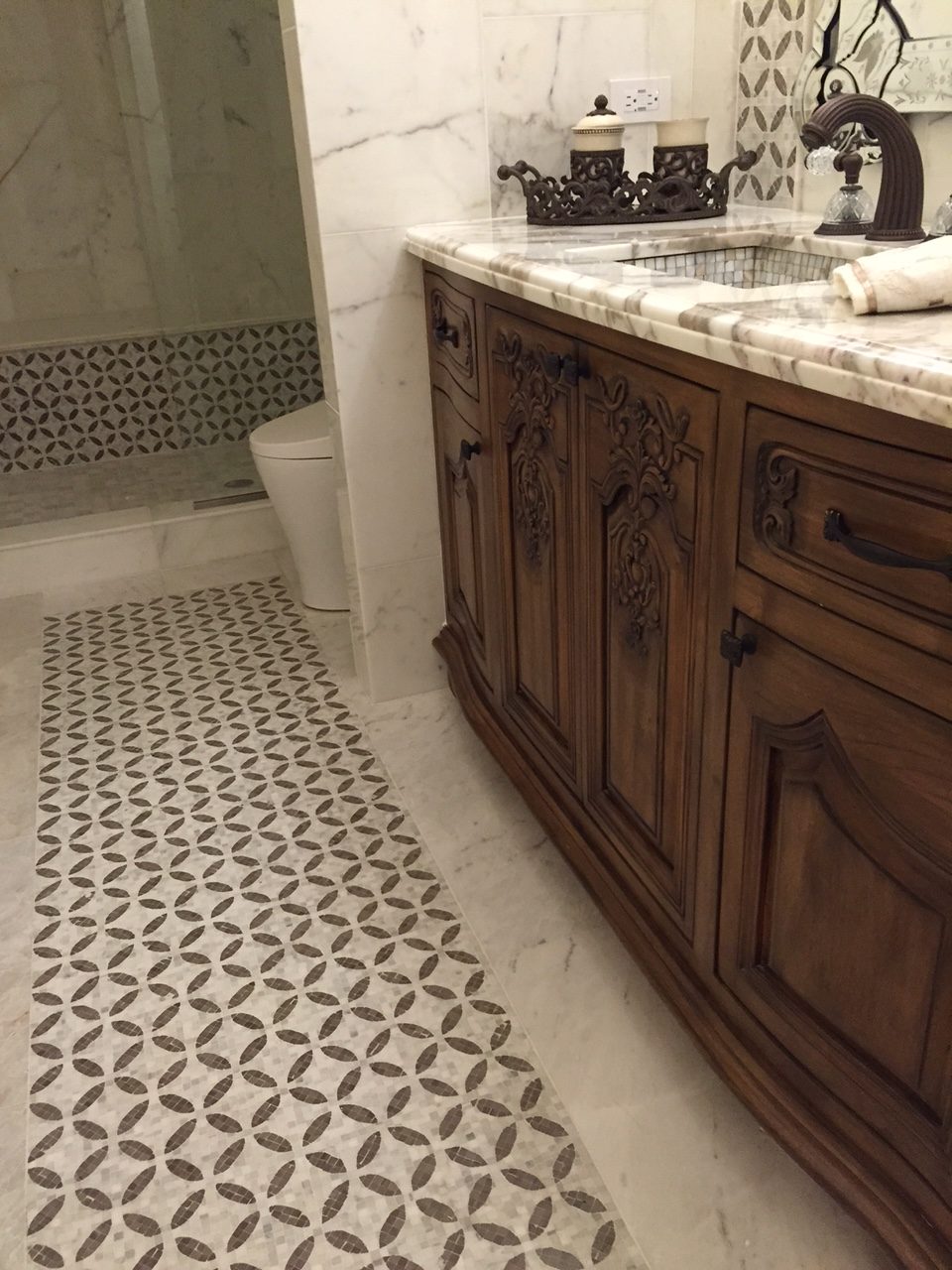 Master Bath Custom Floor — Stone City project
